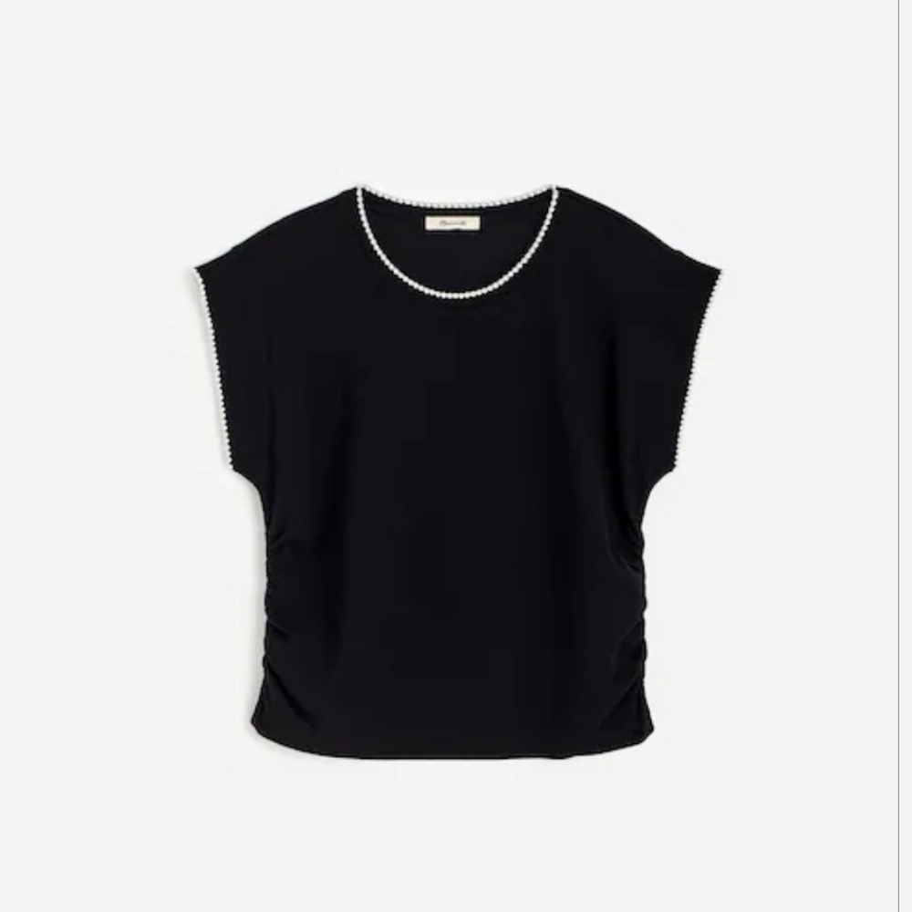 MADEWELL‎ Jet Black Side-Cinch Muscle Tee Womens Size XXS